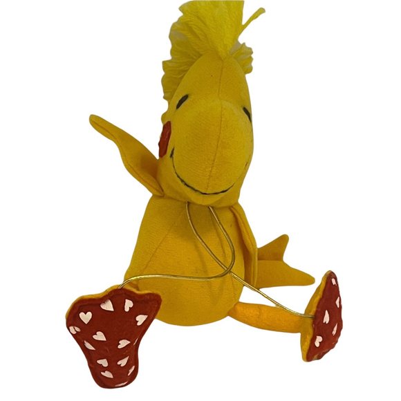 Peanuts Woodstock Valentines Bottle Candy Wrap Plush Toy Heart Feet 6" - Picture 2 of 4
